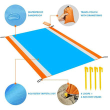 Carica l&#39;immagine nel visualizzatore di Gallery, YZCX Coperta da Picnic Spiaggia Extra Grande 210x200cm Arancione-200x250cm