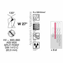 Carica l'immagine nel visualizzatore di Gallery, Krino 01155204 - HSS-CO Set Punte Rettificate In Cobalto Per Acciaio Inox - 6 Pz