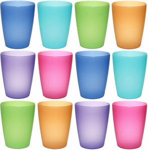 12 Bicchieri in plastica da 250 ml colorati, riutilizzabili, per cockt –