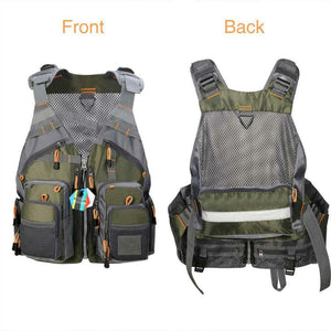 PELLOR Gilet da Pesca, Multi-Tasca Maglia Traspirante Giubbino Pesca La di...