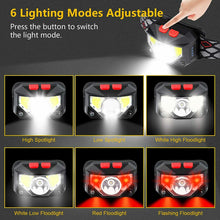 Carica l&#39;immagine nel visualizzatore di Gallery, Lampada Frontale Ricaricabile con USB, Impermeabile LED regolabile, Torcia Sport