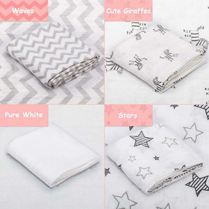 Mussole neonato set da 4 - Momcozy copertina quadrotti cotone...