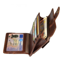 Carica l'immagine nel visualizzatore di Gallery, Portafoglio Uomo Piccolo in Vera Pelle, Lensun Portamonete Carte di Credito...