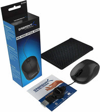 Carica l&#39;immagine nel visualizzatore di Gallery, Mini Mouse da portatile Viaggio USB Sabrent con cavo retrattile, 1200 DPI, Nero