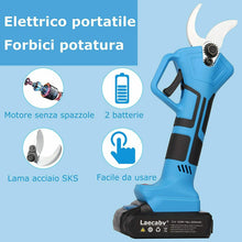 Carica l'immagine nel visualizzatore di Gallery, Laecabv Cesoie Elettriche Forbici 21V 33mm Maniglia 21V-32cm, 2 Batterie