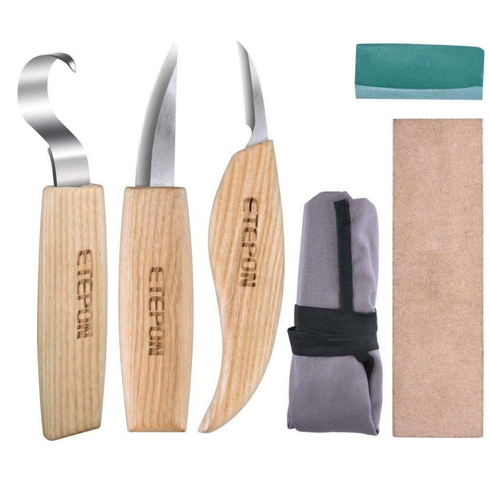 ETEPON 5pcs Set di Strumenti per Intaglio del Legno Cucchiaio da verde