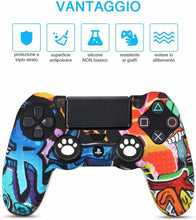 Carica l&#39;immagine nel visualizzatore di Gallery, Skin cover compatibile per Controller PS4 Dualshock, Tema graffiti i silicone
