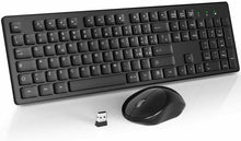 Carica l&#39;immagine nel visualizzatore di Gallery, Tastiera e mouse senza fili con tastierino numerico con ricevitore nano USB Nero