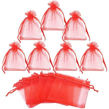 Carica l'immagine nel visualizzatore di Gallery, Gudotra 100pz Sacchetti Bustina Organza Portaconfetti per Nozze 100pz-rosso