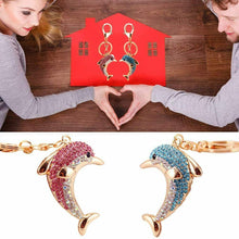 Carica l&#39;immagine nel visualizzatore di Gallery, JPYH Grazioso Ciondolo A Forma Di Delfino Con Strass, Portachiavi Per Auto,