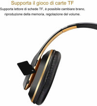 Carica l'immagine nel visualizzatore di Gallery, Cuffie wireless Bluetooth 5.0 con comandi su padiglione Audio stereo, Pieghevole