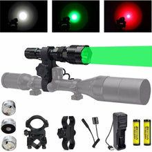 Carica l&#39;immagine nel visualizzatore di Gallery, Luce da predatore con torcia caccia a LED verde rosso bianco, luce da...