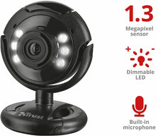 Carica l&#39;immagine nel visualizzatore di Gallery, Webcam per PC da 1.3 Megapixel Trust SpotLight Pro Luci LED Integrate Microfono