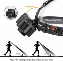 Carica l&#39;immagine nel visualizzatore di Gallery, Torcia da testa frontale a LED ricaricabile USB impermeabile, LED 20000 lm
