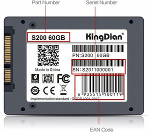 SSD da 60GB 2.5", Unità a stato solido con tecnologia NAND 3D SATA III, KingDian