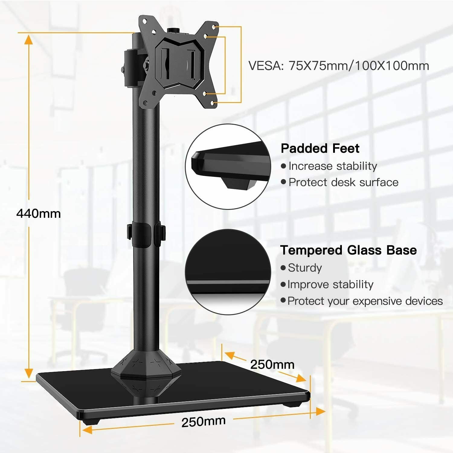 Ergosolid Supporto per Monitor PC, Monitor, Braccio articolato ergonomico, Molla a Gas, 17-30 Pollici, VESA 75 mm e 100 mm, Girevole a 360 Ergosolid Supporto per Monitor PC, Monitor, Braccio articolato ergonomico, Molla a Gas, 17-30 Pollici, VESA 75 mm e 100 mm, Girevole a 360