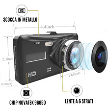 Carica l'immagine nel visualizzatore di Gallery, TELECAMERA AUTO FULL HD 1080P 4.0 DVR CAR DASH CAM CON VIDEO CAMERA RETROMARCIA