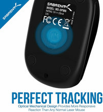 Carica l&#39;immagine nel visualizzatore di Gallery, Mini Mouse da portatile Viaggio USB Sabrent con cavo retrattile, 1200 DPI, Nero