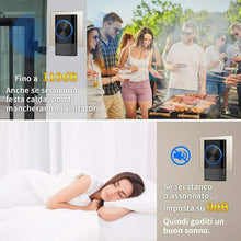 Carica l'immagine nel visualizzatore di Gallery, Campanello Wireless Senza Fili 1 Trasmettitore + 1 Ricevitore, Impermeabile Nero