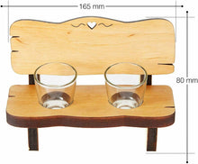 Carica l'immagine nel visualizzatore di Gallery, Casa Vivente Panchina per Shot in Legno con 2 Bicchierini Alcool Terapia