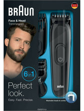 Carica l&#39;immagine nel visualizzatore di Gallery, BRAUN MGK3020 REGOLABARBA RASOIO ELETTRICO CAPELLI MULTIGROOMING RICARICABILE