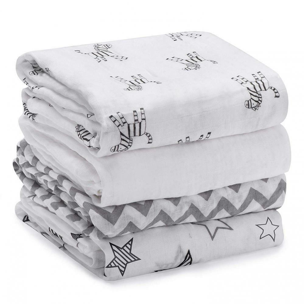 Mussole neonato set da 4 - Momcozy copertina quadrotti cotone...