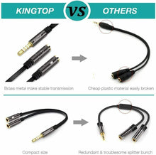 Carica l&#39;immagine nel visualizzatore di Gallery, Cavo Splitter Audio Stereo Cuffie Microfono attacco Jack 3.5 mm, adattatore 20cm