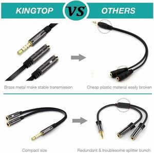 Cavo Splitter Audio Stereo Cuffie Microfono attacco Jack 3.5 mm, adattatore 20cm
