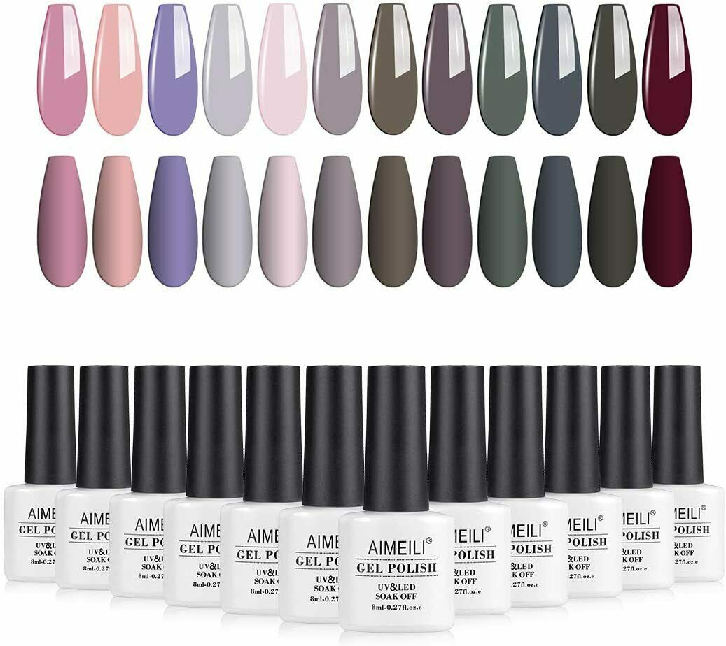 AIMEILI Smalto Semipermente Kit Semipermanente Unghie in Gel UV LED Smalti...