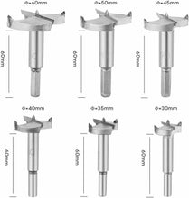 Carica l'immagine nel visualizzatore di Gallery, 6pcs Punte Forstner per Legno, Diametro 30/35/40/45/50/60mm, Utensili Elettrici