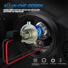 Carica l&#39;immagine nel visualizzatore di Gallery, Lampadina LED per moto con attacco H4, 6400 LM Luce bianca fredda 6000 K, Blu
