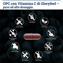 Carica l'immagine nel visualizzatore di Gallery, Estratto di semi d'uva OPC con Vitamina C, 180 Capsule Vegane, di Gloryfeel