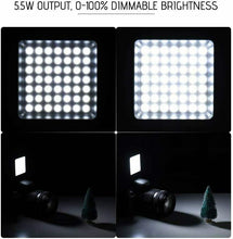 Carica l'immagine nel visualizzatore di Gallery, Luce fotografica 49 LED per fotocamera DSLR, Illuminazione dimmerabile batterie
