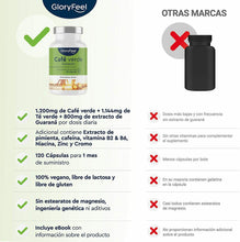 Carica l&#39;immagine nel visualizzatore di Gallery, Integratore Caffè Verde + Te Verde + Guaranà + Caffeina,Vitamina B2+B6,gloryfeel