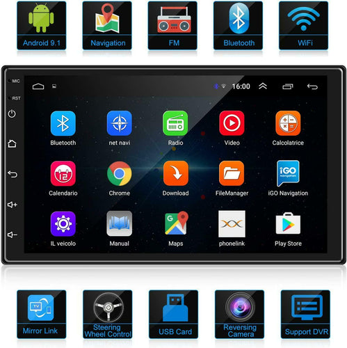 ANKEWAY Android 9.1 Car Radio GPS Navigation Autoradio Bluetooth/WiFi Car Stereo