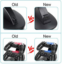 Carica l&#39;immagine nel visualizzatore di Gallery, Base di ricarica doppia compatibile per controller dualschock PS4 con LED, Nero