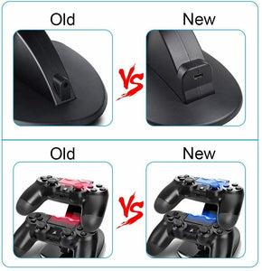 Base di ricarica doppia compatibile per controller dualschock PS4 con LED, Nero