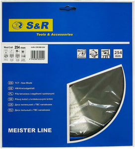 S&R Lama per Sega Circolare 254. Disco Taglio 254 x 30 x 2,4mm 80 Denti
