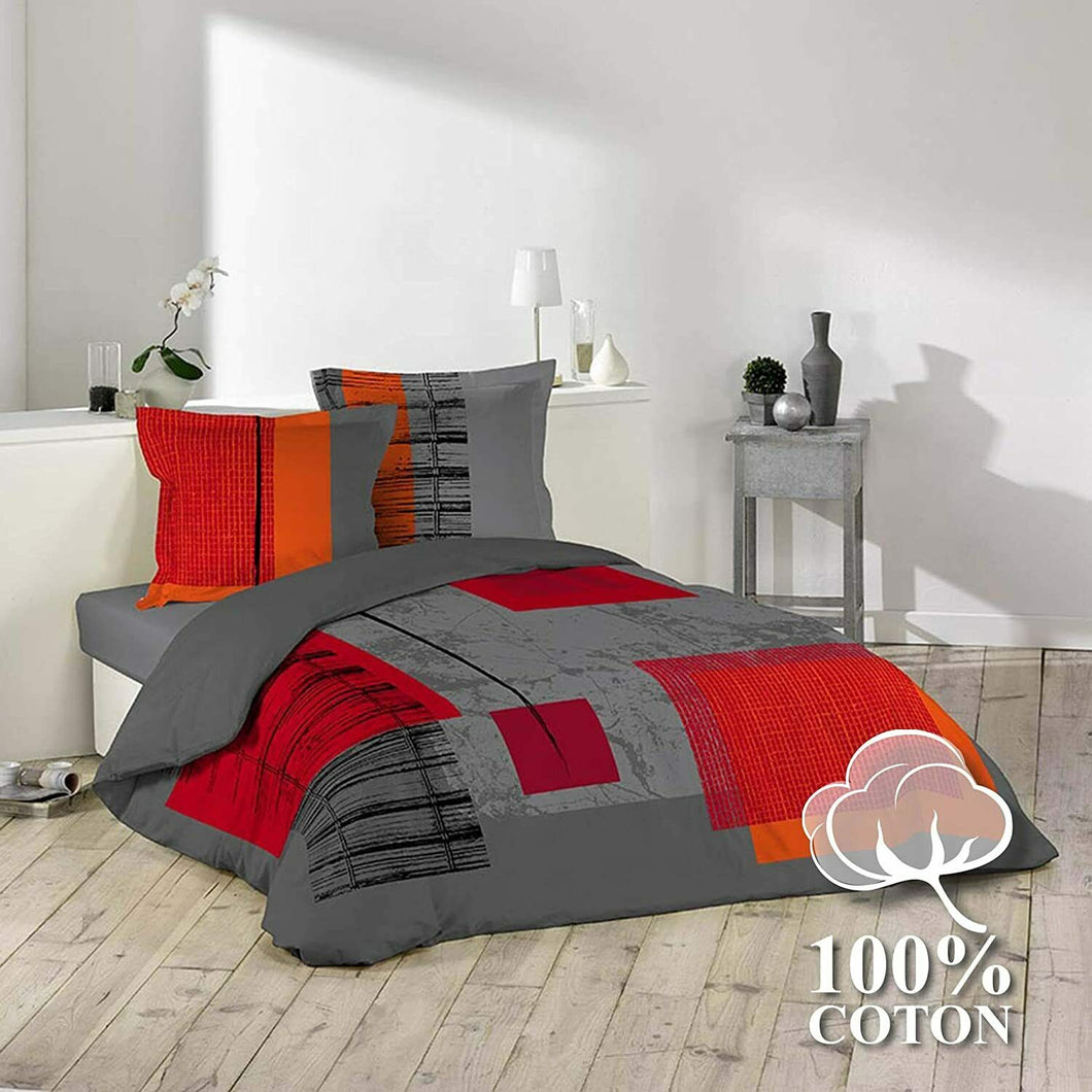 Copripiumino matrimoniale con 2 federe in 100% Cotone, Douceur d'Interieur