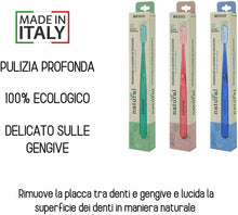 Carica l'immagine nel visualizzatore di Gallery, Spazzolino Ecologico Antimuffa MADE IN ITALY Manico realizzato con fibre di...