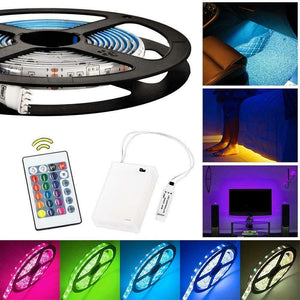 Striscia a LED RGB da 2 m, Luci stroboscopiche impermeabili a batteria LED,...