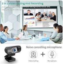 Carica l&#39;immagine nel visualizzatore di Gallery, TedGem Webcam 1080p, PC con Microfono Full HD USB per...