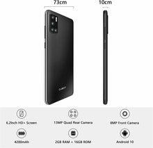 Carica l&#39;immagine nel visualizzatore di Gallery, CUBOT J9 Smartphone Quad Fotocamera 6.2 Pollici 4200mAh Andorid 10 2GB Nero