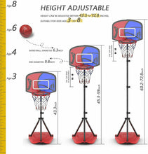 Carica l'immagine nel visualizzatore di Gallery, HAHAKEE Canestro Basket per Bambini, Regolabile Portatile Set da Basket,...