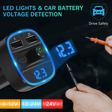 Carica l'immagine nel visualizzatore di Gallery, Trasmettitore FM per autoradio, Bluetooth , Carica batterie per auto 12 v 2.4 A