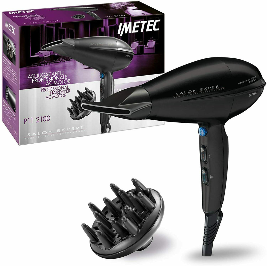 Asciugacapelli professionale da 2100 W, Flusso d'aria potente Imetec Salon P11