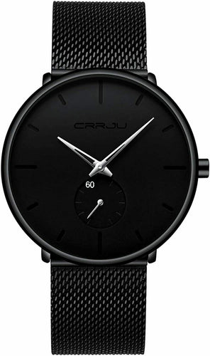 Orologio Uomo da Polso Ultra Sottile Minimalista per Impermeabile A5-argento