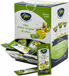 102 x Bustine di olio extra vergine di oliva da 10 ml, Bustine monodose Gaia