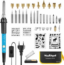 Carica l'immagine nel visualizzatore di Gallery, Kit completo per pirografia e saldatura a stagno da 60 W, 39 pezzi accessori
