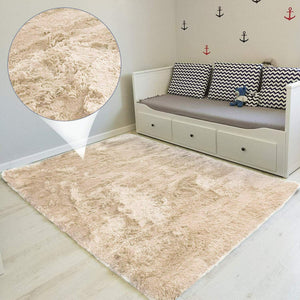 tappeto peloso soggiorno - grandi dimensioni salotto 100 x 160 cm, Beige